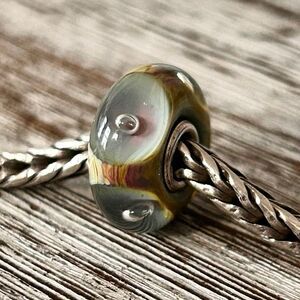 TROLLBEADS Deep Bubbles LAA 925S NEW Condition! Browns & Pastel Blue Pink